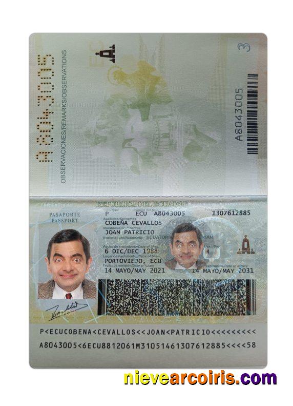 Ecuador passport 2021-present